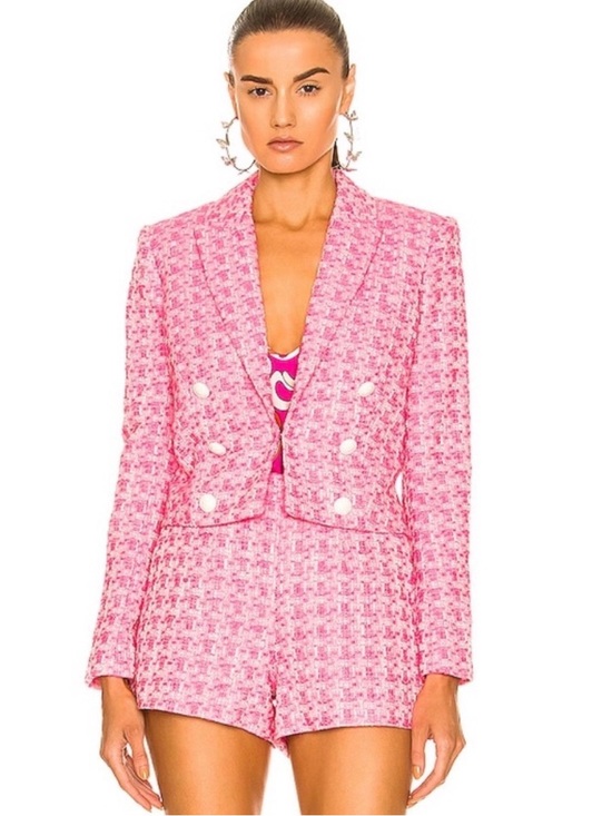 L'AGENCE Jackets & Blazers - L'AGENCE Matching Set- Pink Tweed Blazer (NWT- Size 2) + Shorts (NWOT- Size 2)